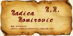 Nadica Momirović vizit kartica